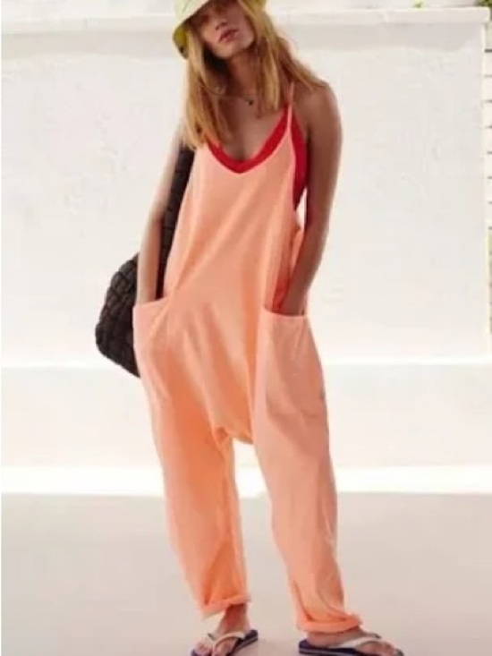 FP Movement by Free People Pants - FP Movement by Free People Hot Shot Onesie in Melon- Size M